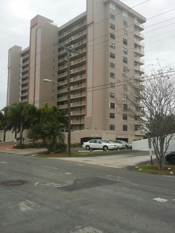 Exterior Painting of a 15 Story Building in Deerfield Beach, FL